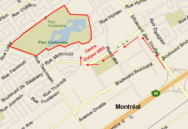 Directions to Centennial Park behind the DDO Civic Center